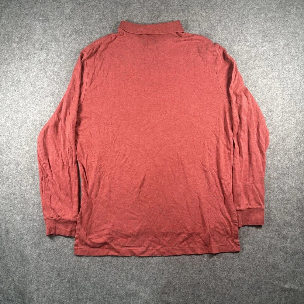 Polo Ralph Lauren Long Sleeve Polo XL Red Heathered Cotton Classic Fit